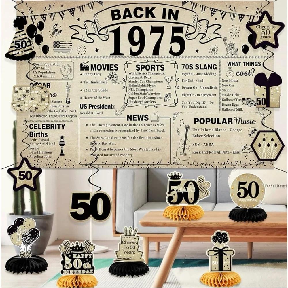 Cheers to 50 Years Party Decoration Set